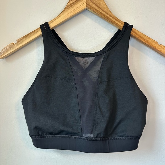 lululemon Energy Bra High Neck Flocked Mesh Black Size 6 - Picture 11 of 14